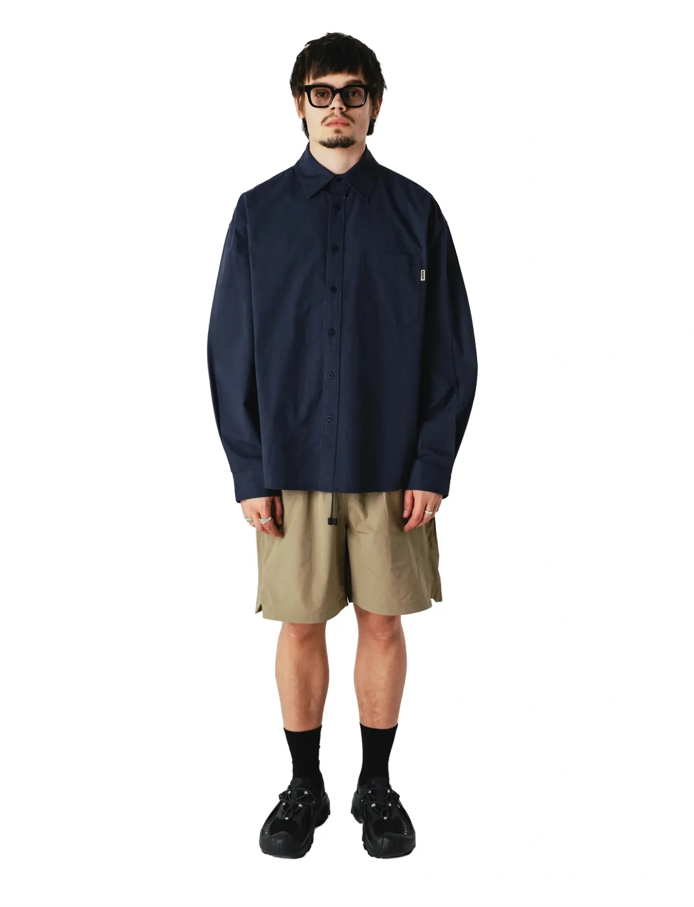 Woodbird WBJong Washed Shirt - Vaatteet - NAVY / navy