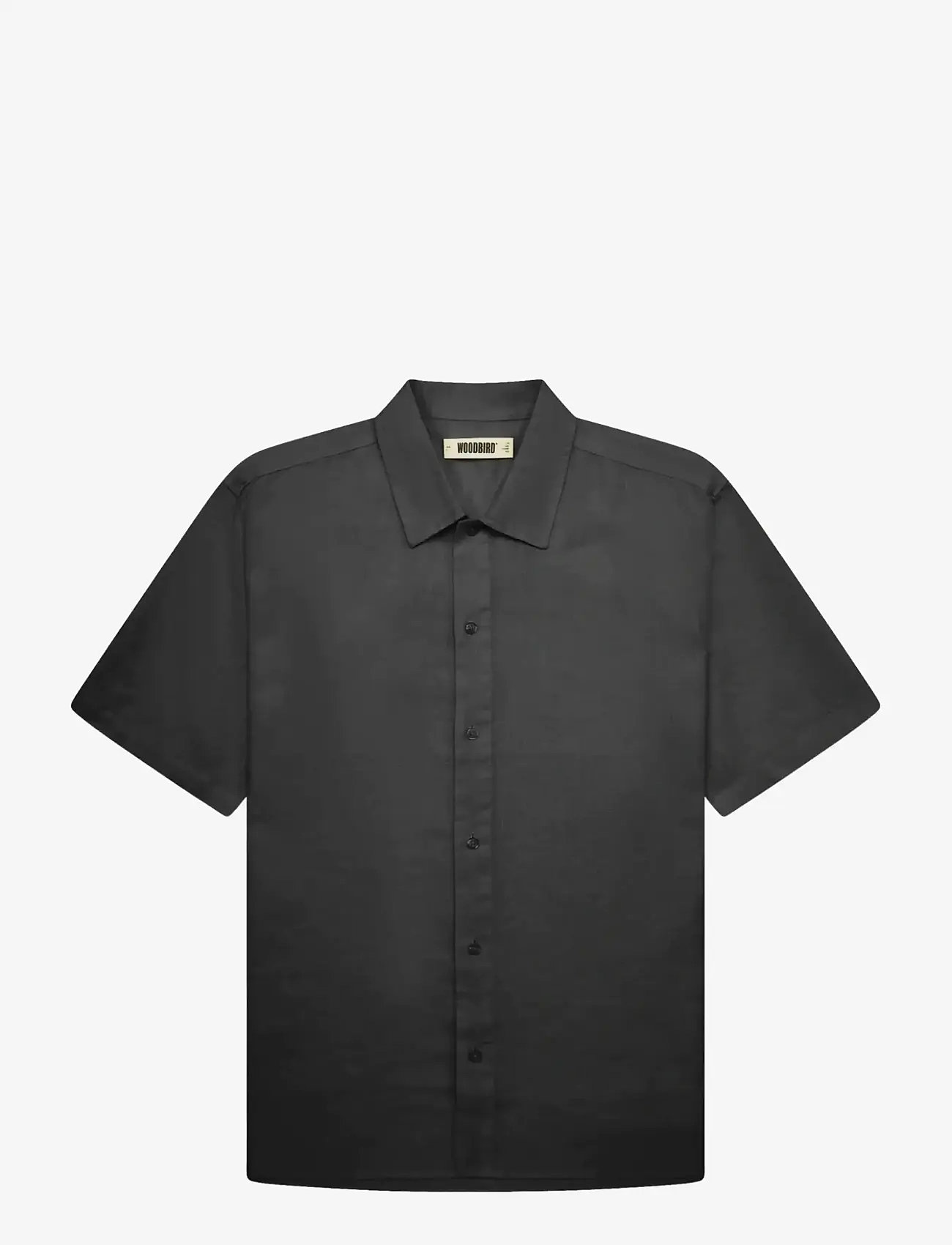 Woodbird - WBBanks Linen Shirt - hørskjorter - black - 1