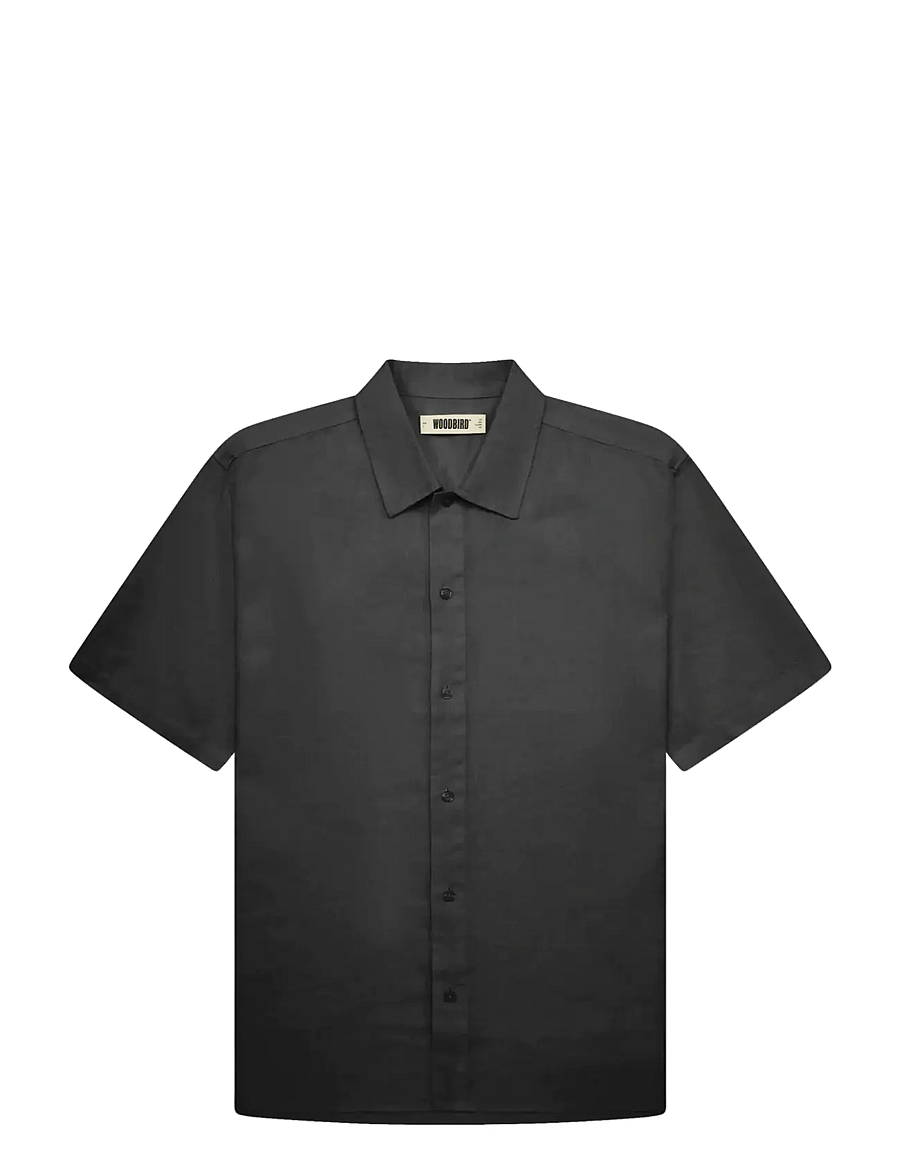 Woodbird - WBBanks Linen Shirt - linased särgid - black - 1