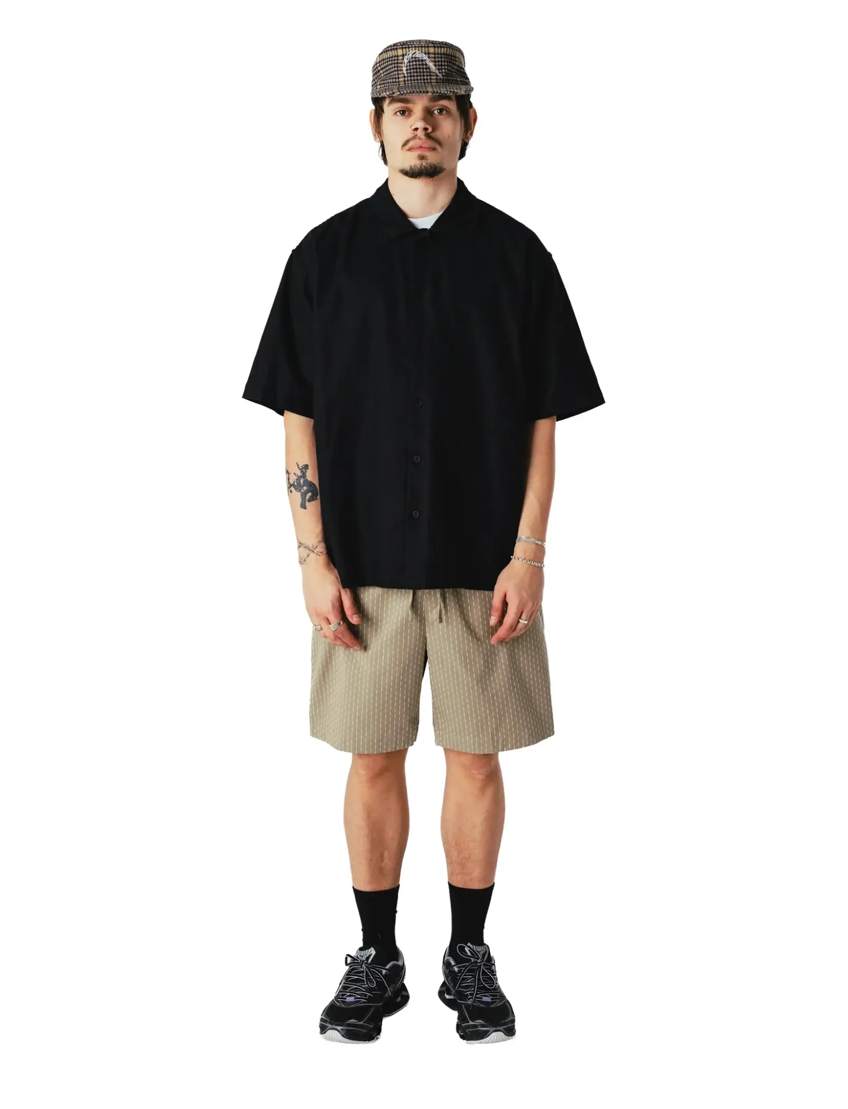 Woodbird Wbbanks Linen Shirt, XXL, Shirts, Schwarz - Short-sleeved Männerswear
