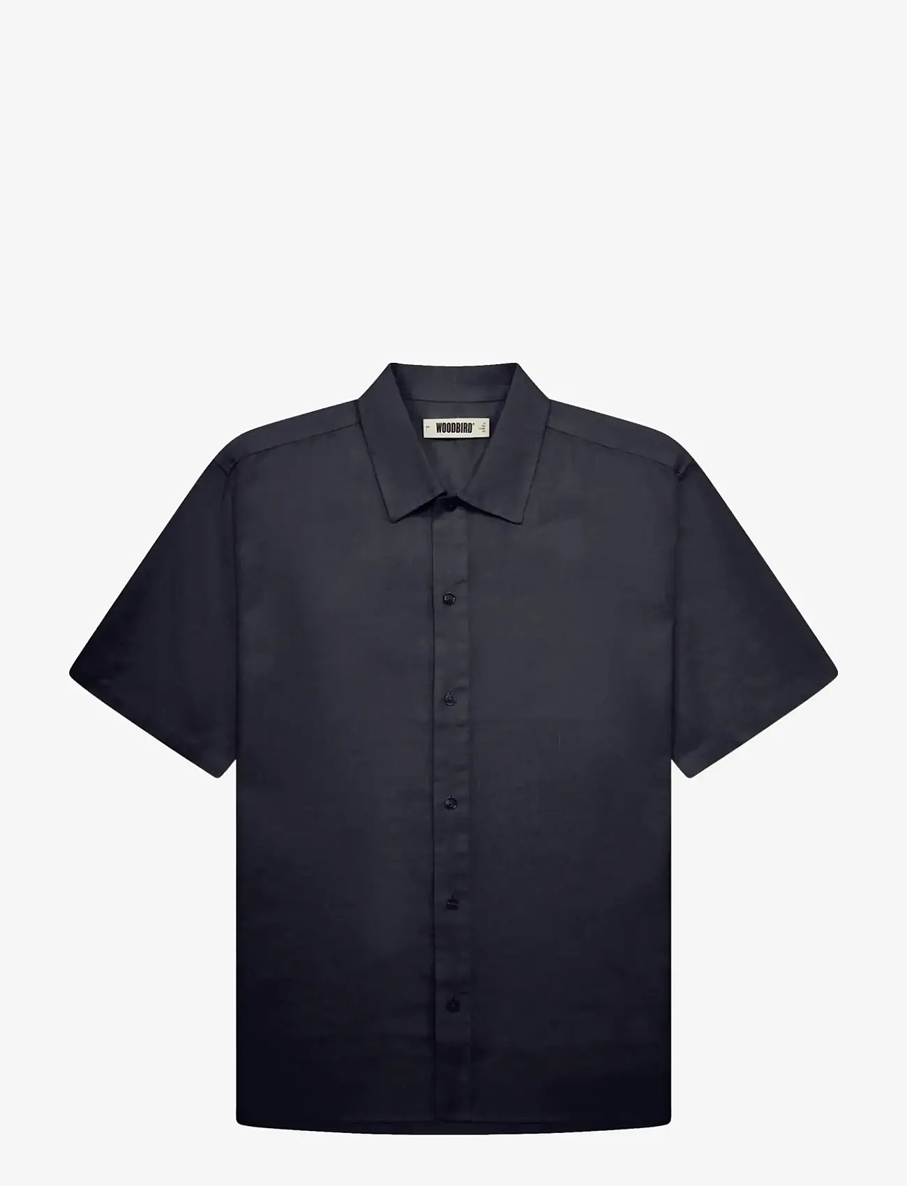 Woodbird - WBBanks Linen Shirt - hørskjorter - navy - 1