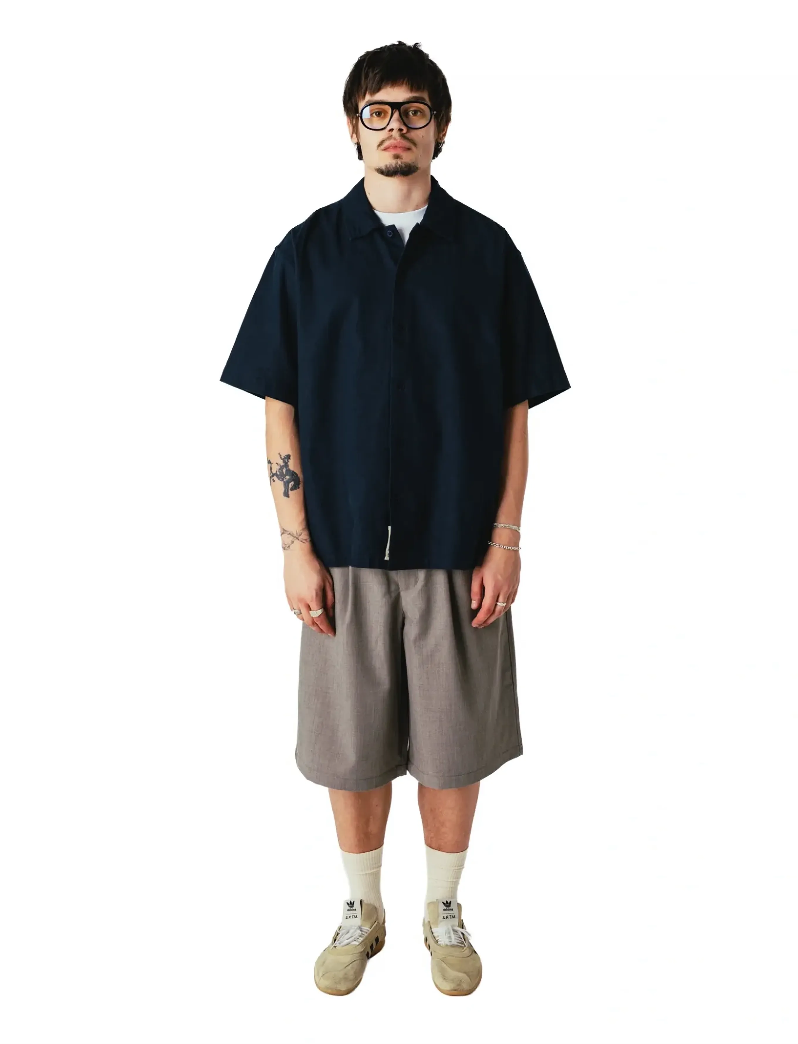 Woodbird Wbbanks Linen Shirt, M, Shirts, Marineblau - Short-sleeved Männerswear