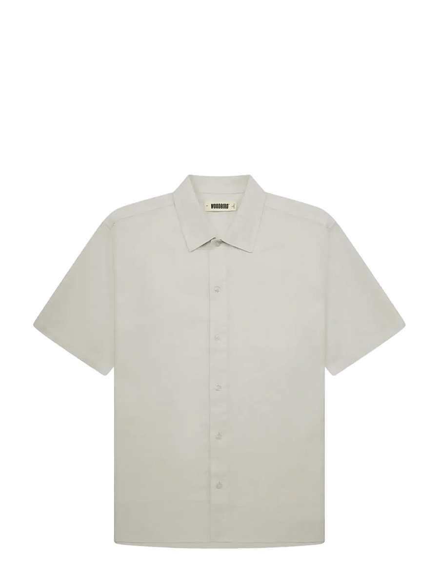Woodbird - WBBanks Linen Shirt - hørskjorter - stone - 1