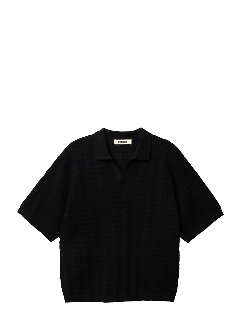 Woodbird - WBShimo Wave Polo - kootud polosärgid - black - 1