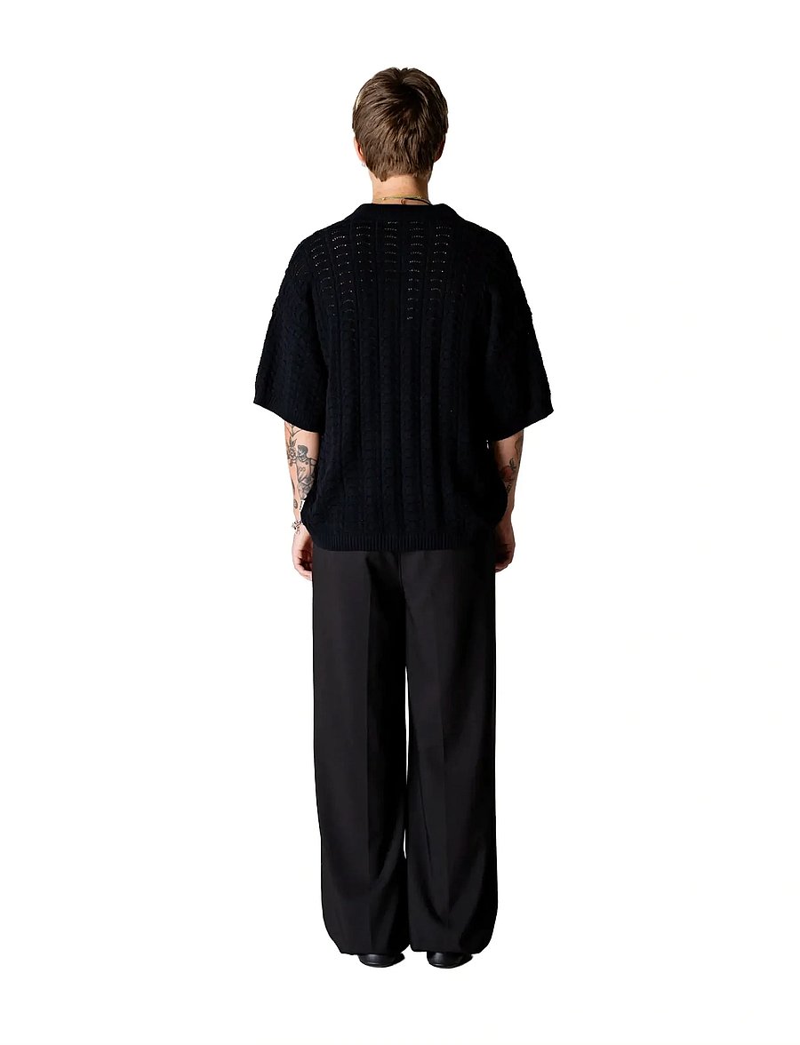 Woodbird - WBShimo Wave Polo - langärmlige strick-polohemden - black - 4