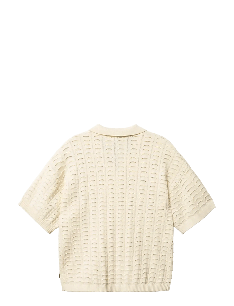 Woodbird - WBShimo Wave Polo - stickade pikéer - off white - 2