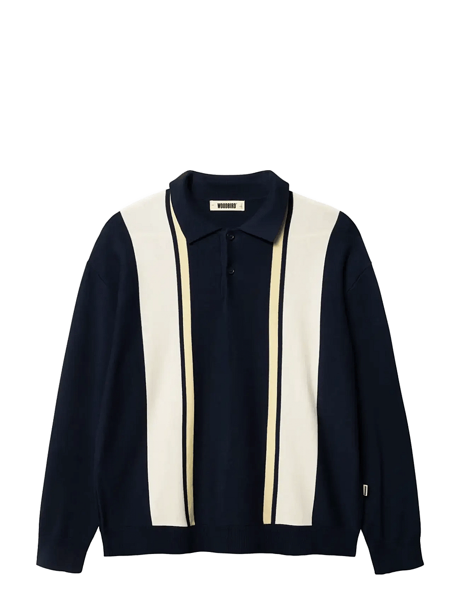 Woodbird - WBDom Gran Polo - langärmelige gestrickte polohemden - dark navy - 1