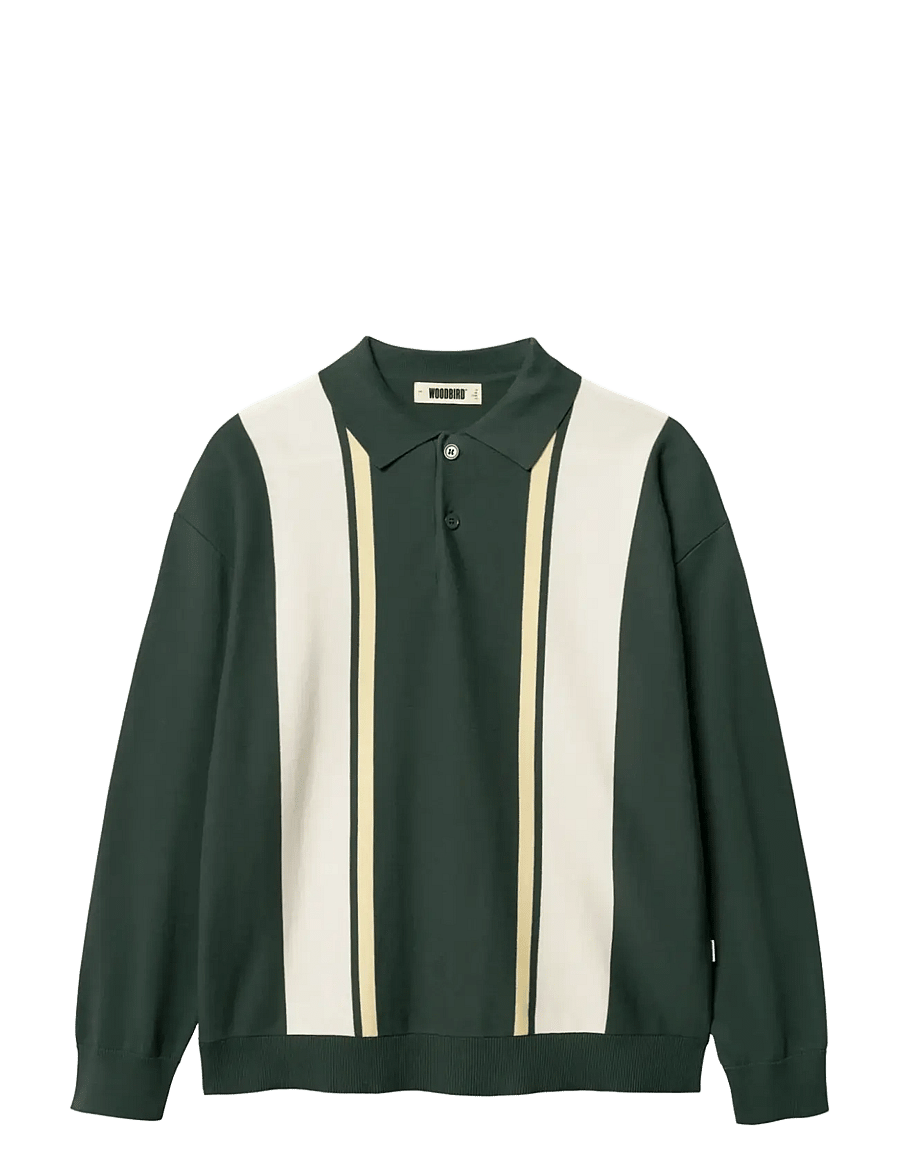 Woodbird - WBDom Gran Polo - langärmelige gestrickte polohemden - pine green - 1