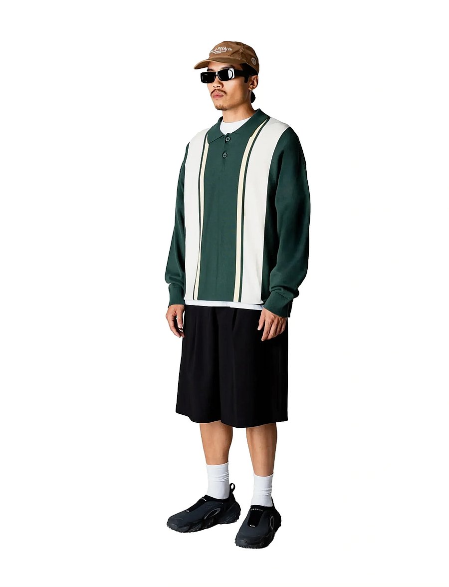Woodbird - WBDom Gran Polo - langärmelige gestrickte polohemden - pine green - 3