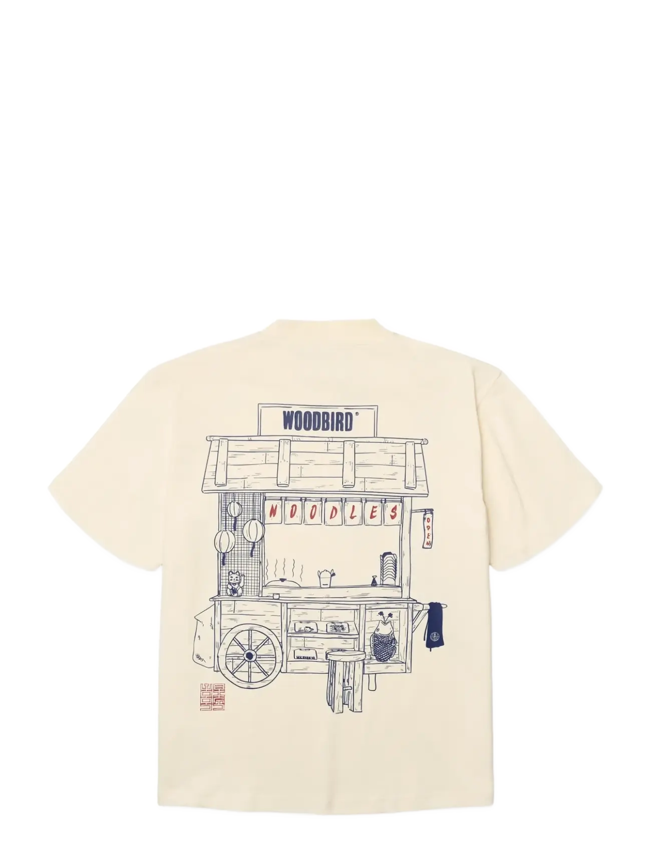 Woodbird - WBBalo Cart Tee - stuttermarbolir - off white - 2