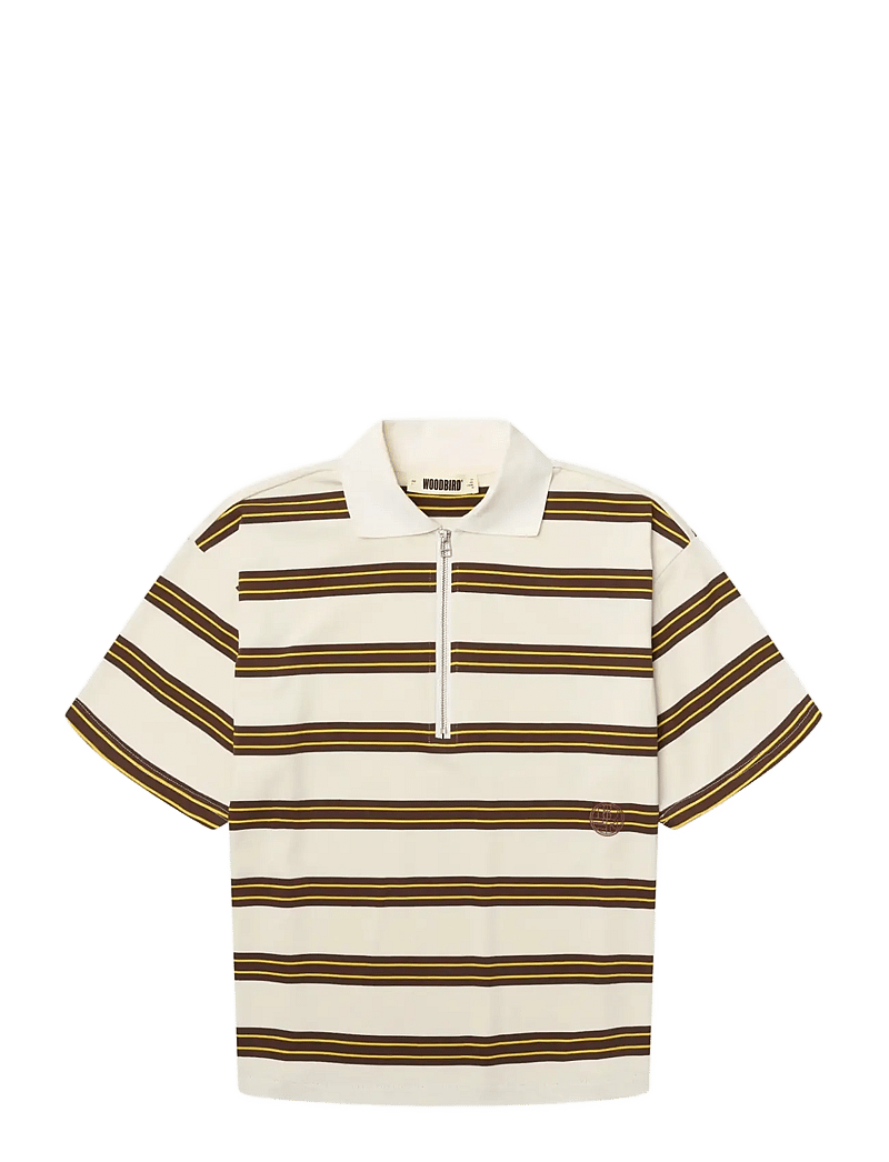 Woodbird - WBNiro SS Zip Polo - pikeepaidat - brown-off white - 1