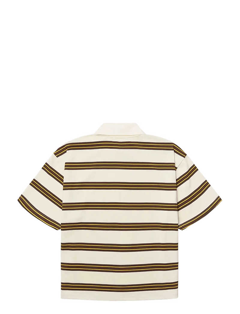 Woodbird - WBNiro SS Zip Polo - pikeepaidat - brown-off white - 2
