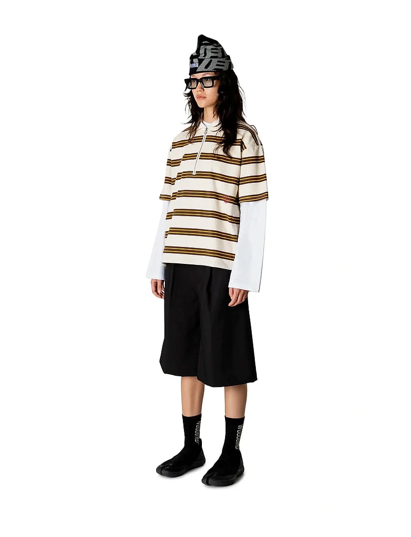 Woodbird - WBNiro SS Zip Polo - pikeepaidat - brown-off white - 3