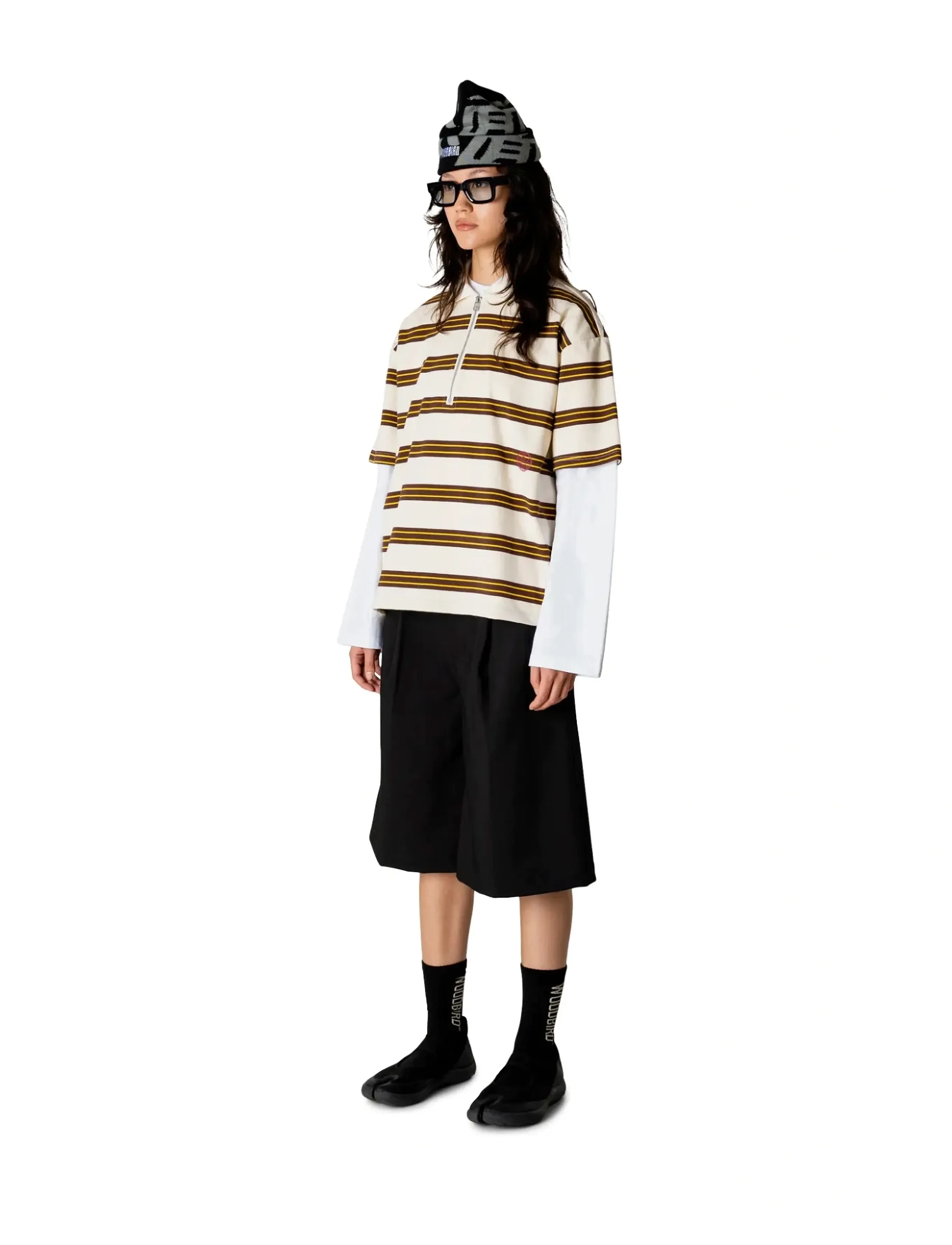 Woodbird - WBNiro SS Zip Polo - polosärgid - brown-off white - 3