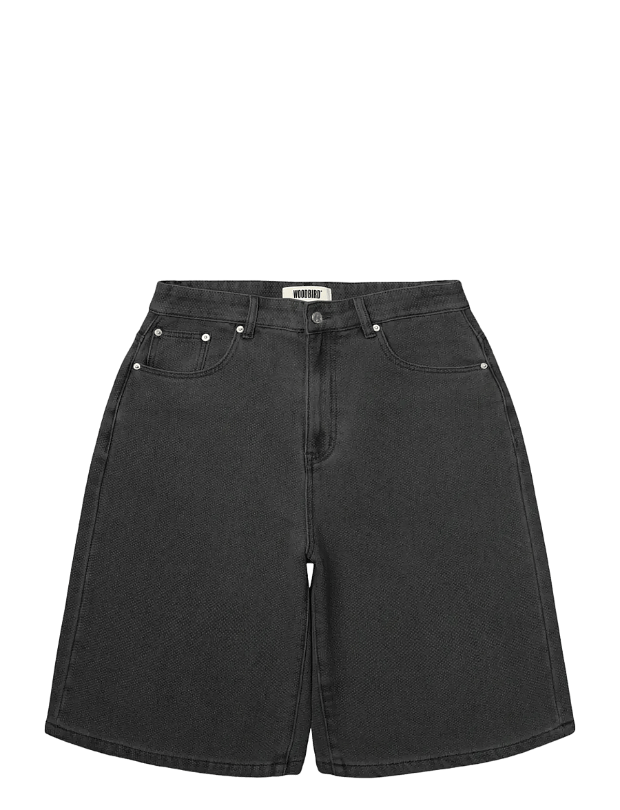 Woodbird - WBYuto Punch Shorts - lühikesed teksapüksid - black - 0