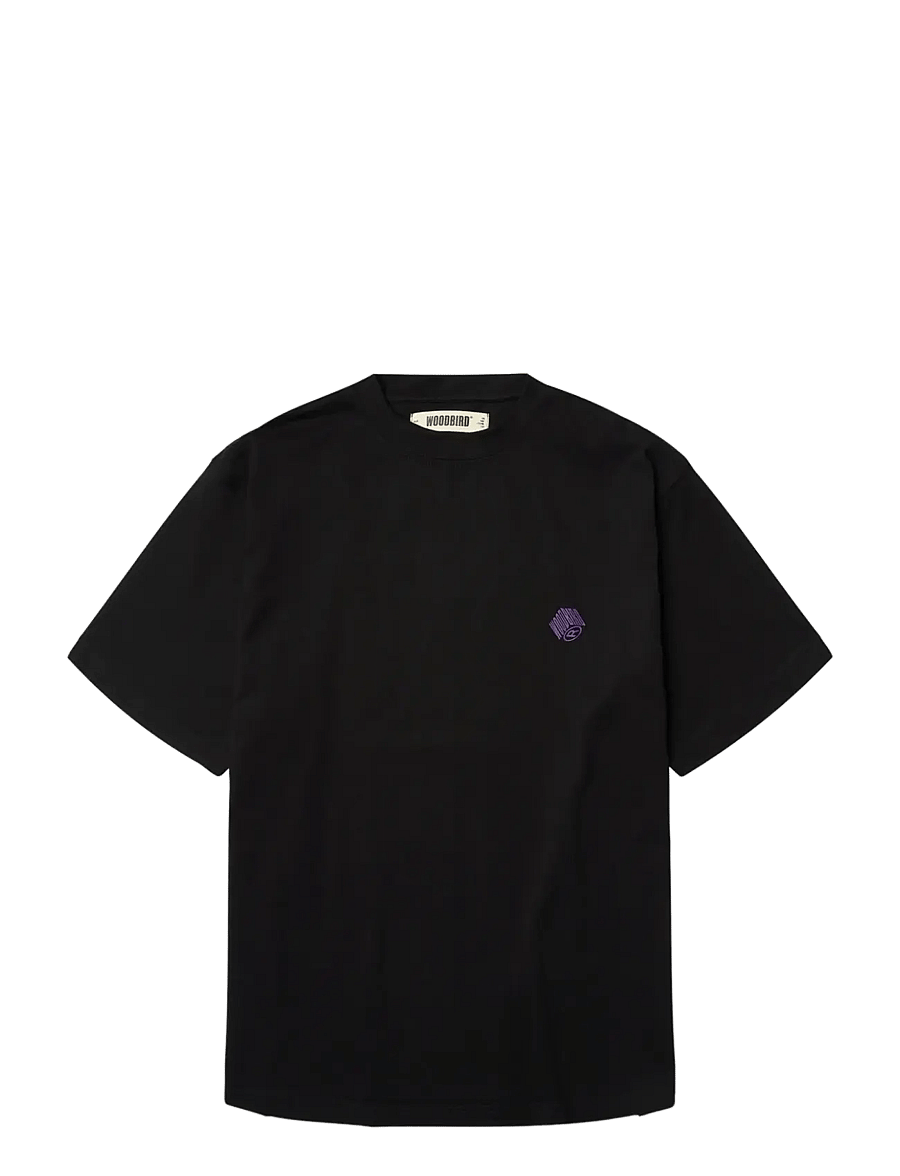 Woodbird - WBBaine Carp Tee - kortærmede t-shirts - black - 1