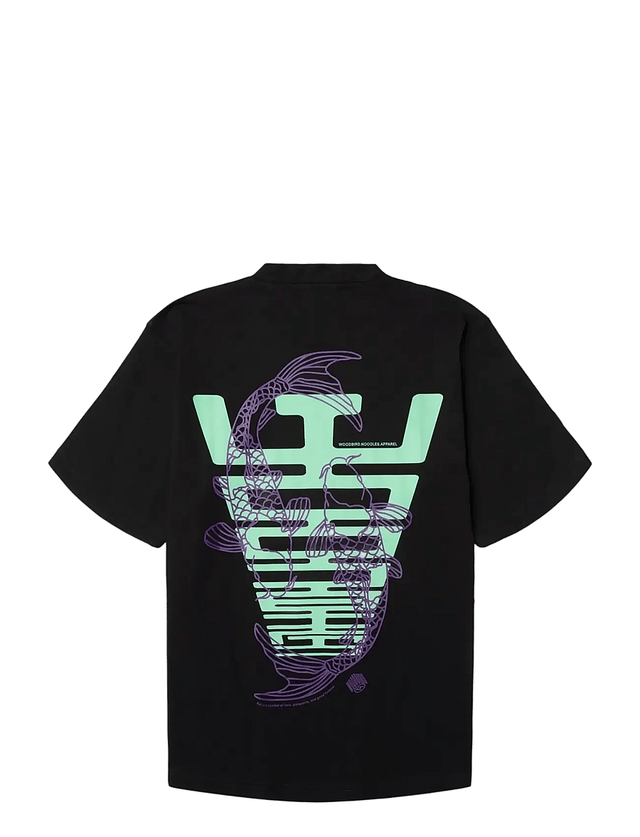 Woodbird - WBBaine Carp Tee - kortærmede t-shirts - black - 2
