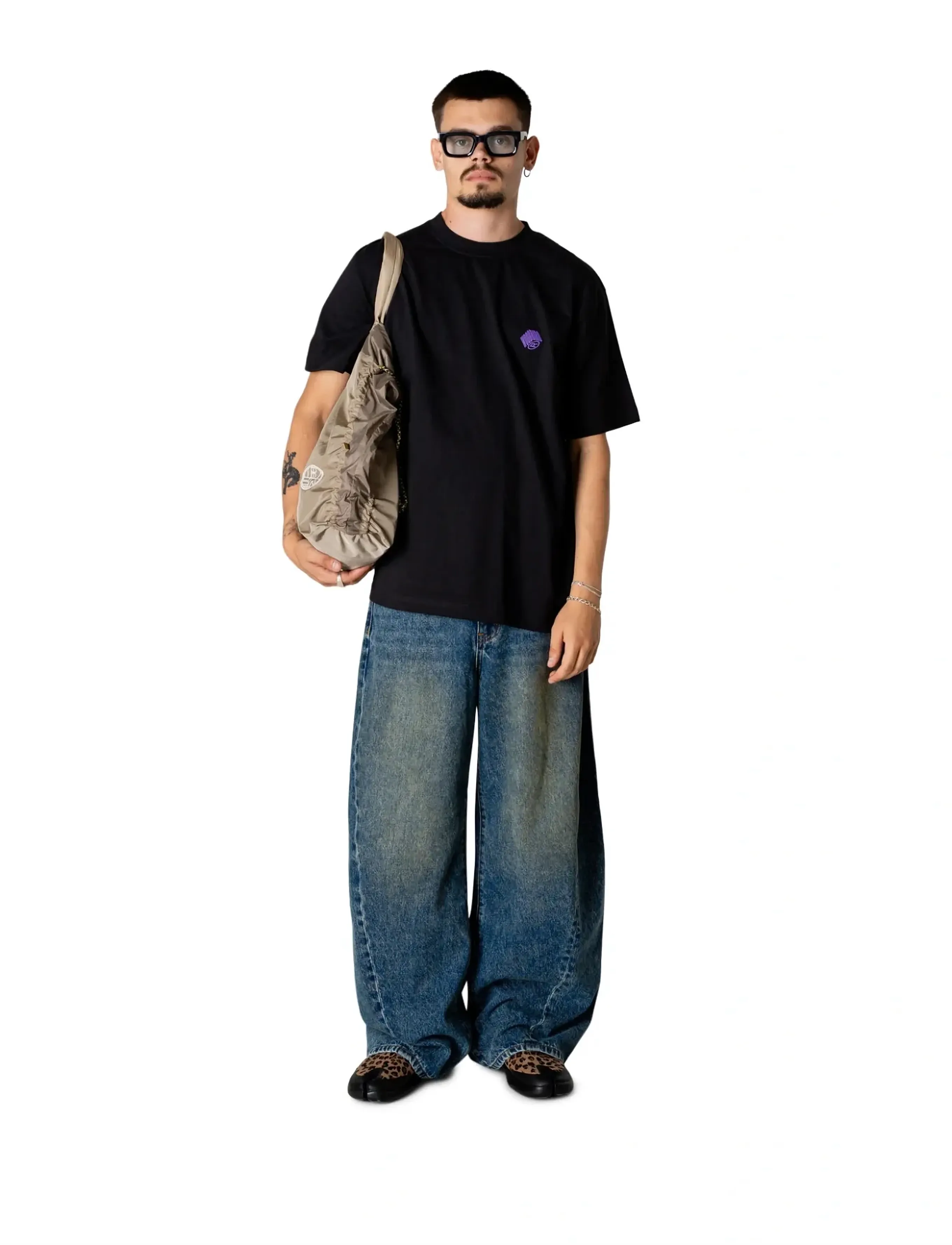 Woodbird WBBaine Carp Tee - Riided - BLACK / black