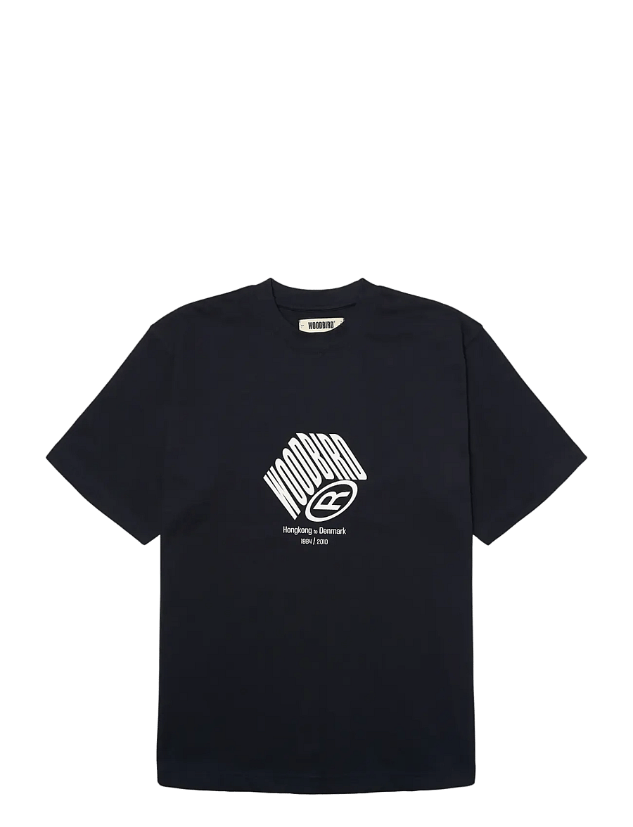 Woodbird - WBBaine Cube Tee - lühikeste varrukatega t-särgid - dark navy - 1