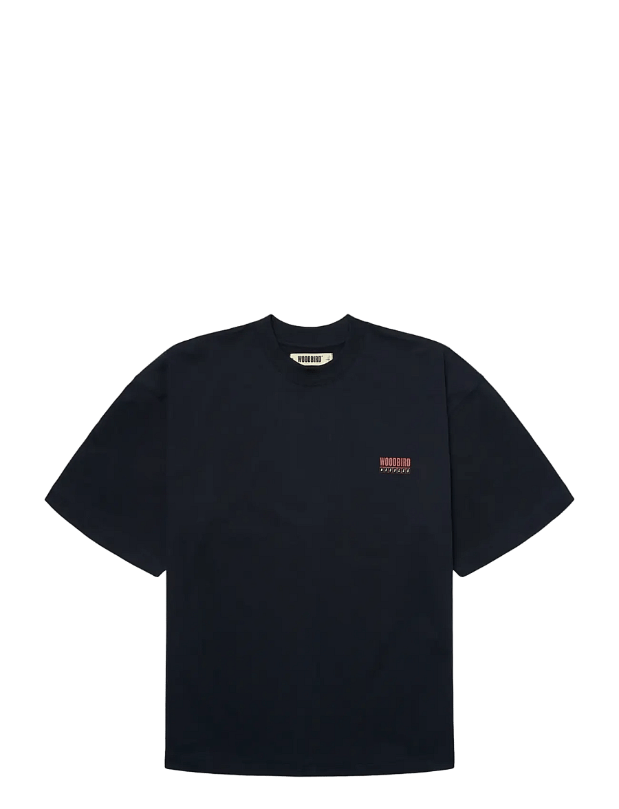 Woodbird - WBBeam Cart Tee - kortärmade t-shirts - dark navy - 1