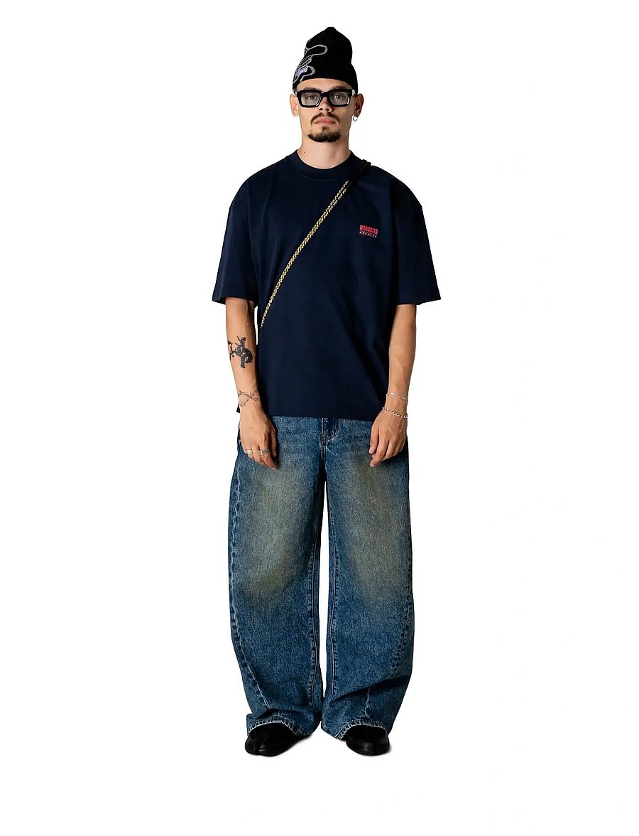 Woodbird - WBBeam Cart Tee - kortärmade t-shirts - dark navy - 0