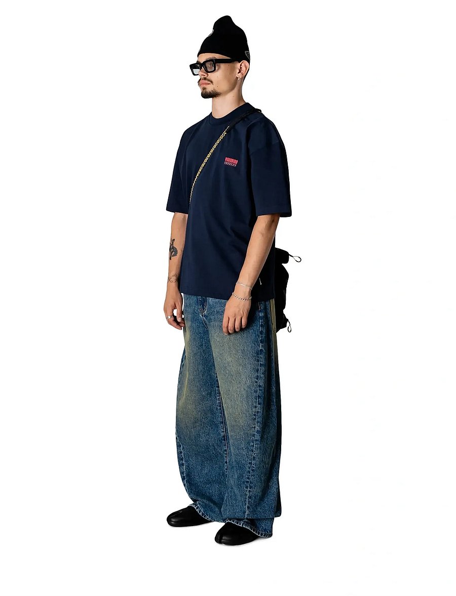 Woodbird - WBBeam Cart Tee - kortärmade t-shirts - dark navy - 3