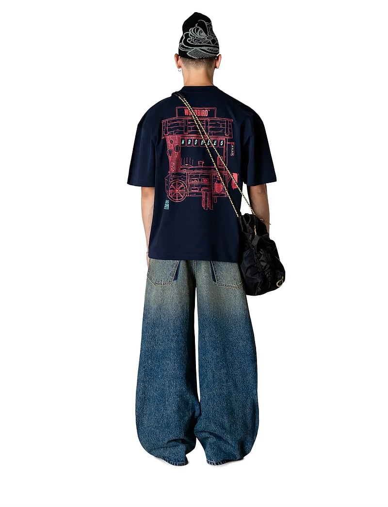 Woodbird - WBBeam Cart Tee - kortærmede t-shirts - dark navy - 4