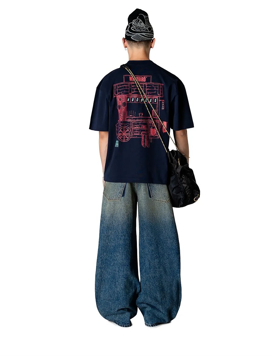 Woodbird - WBBeam Cart Tee - kortärmade t-shirts - dark navy - 4