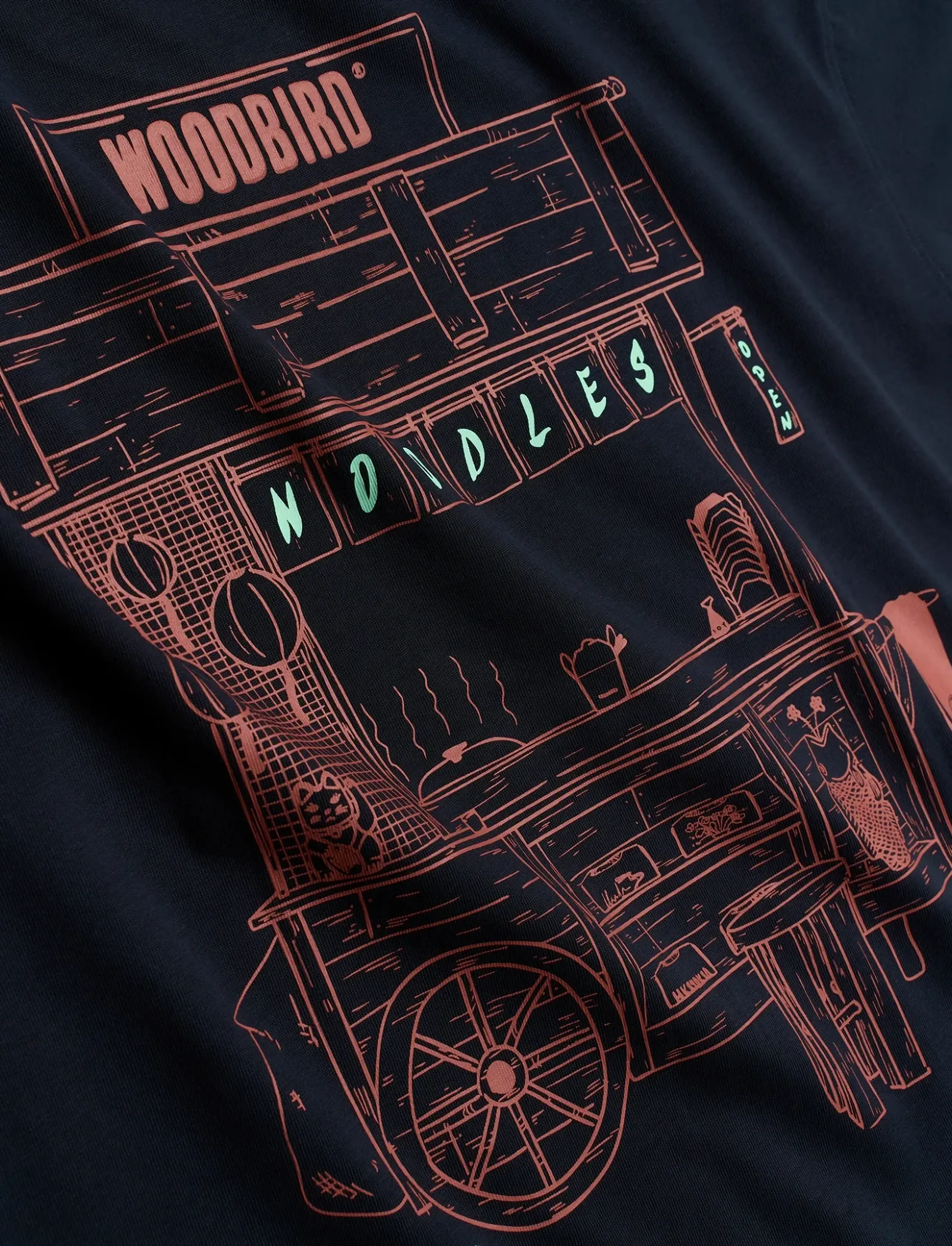 Woodbird - WBBeam Cart Tee - stutterma bolir - dark navy - 5