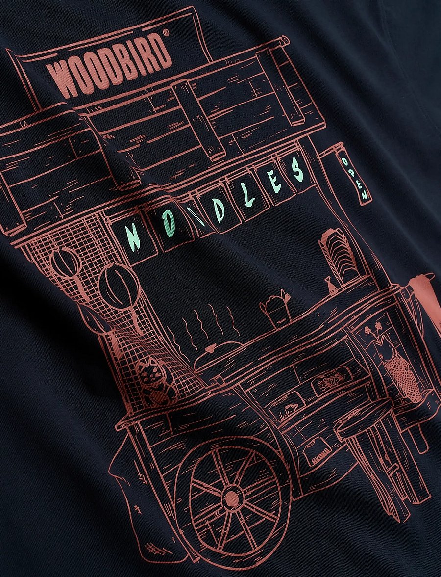 Woodbird - WBBeam Cart Tee - kortärmade t-shirts - dark navy - 5