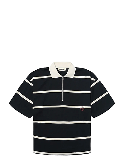 Hiro S/S Stripe Zip Polo - KortæRmede Poloer