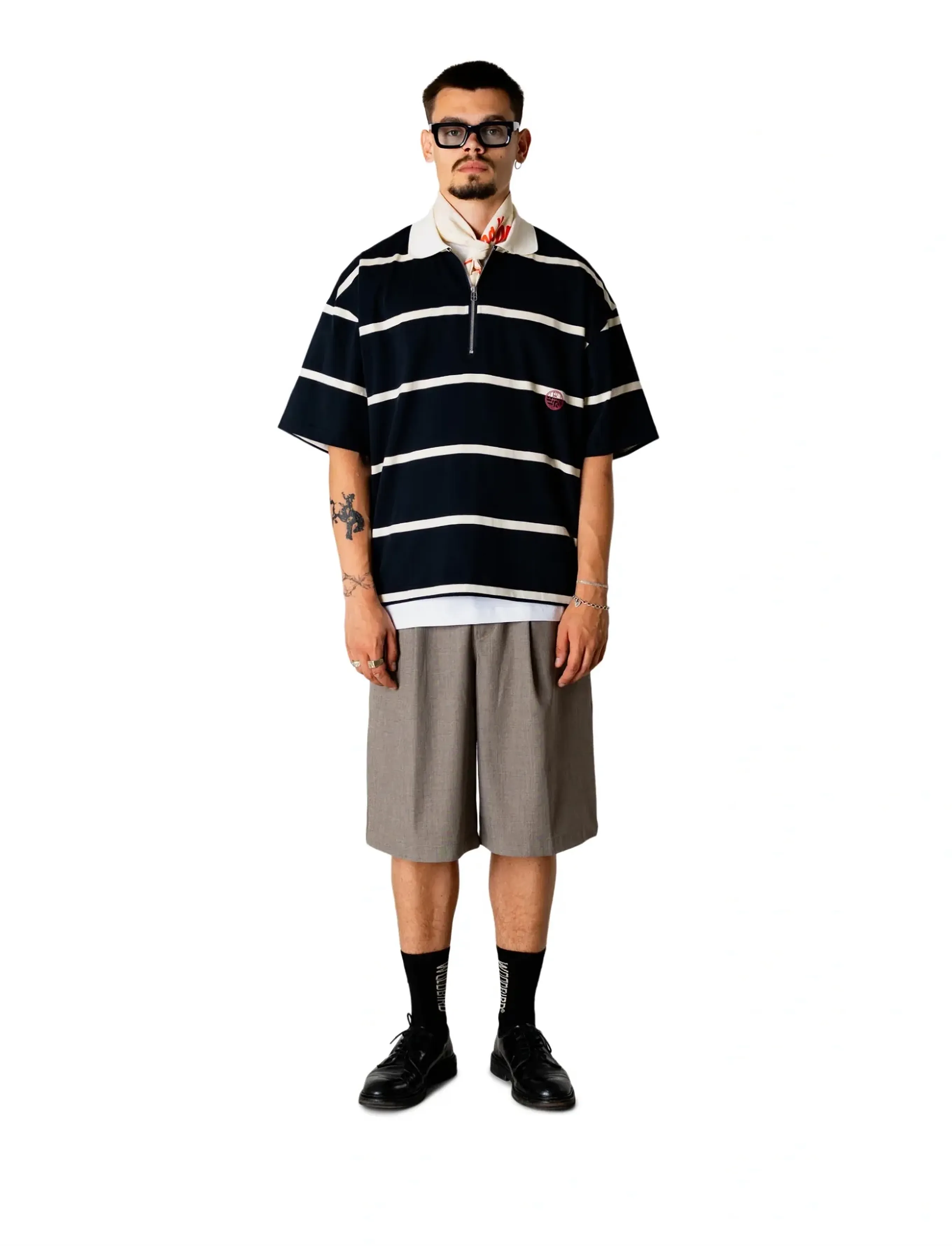 Wbhiro S/S Stripe Zip Polo