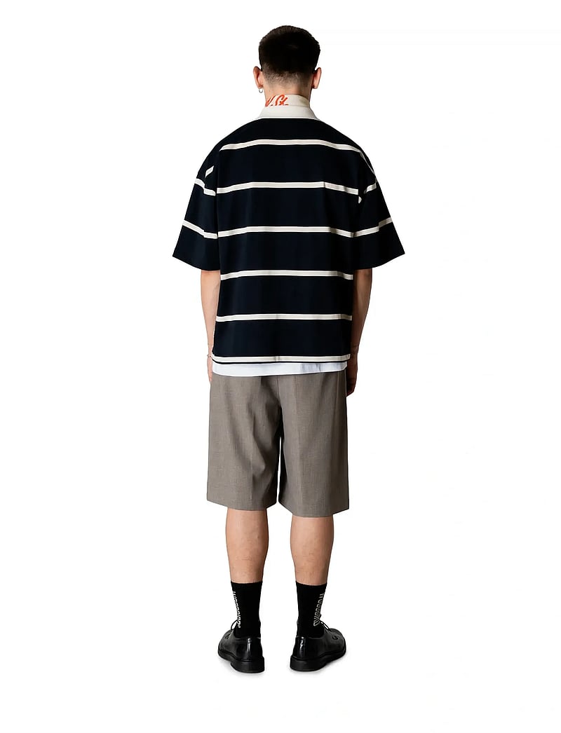 Woodbird - WBHiro S/S Stripe Zip Polo - dzianinowe bluzki polo - off white-navy - 4