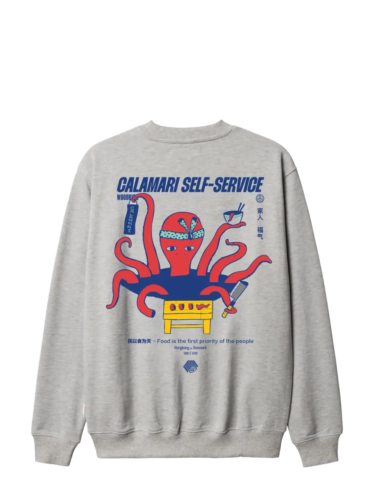 Woodbird - WBCane Octo Crew - rund hals - grey melange - 2
