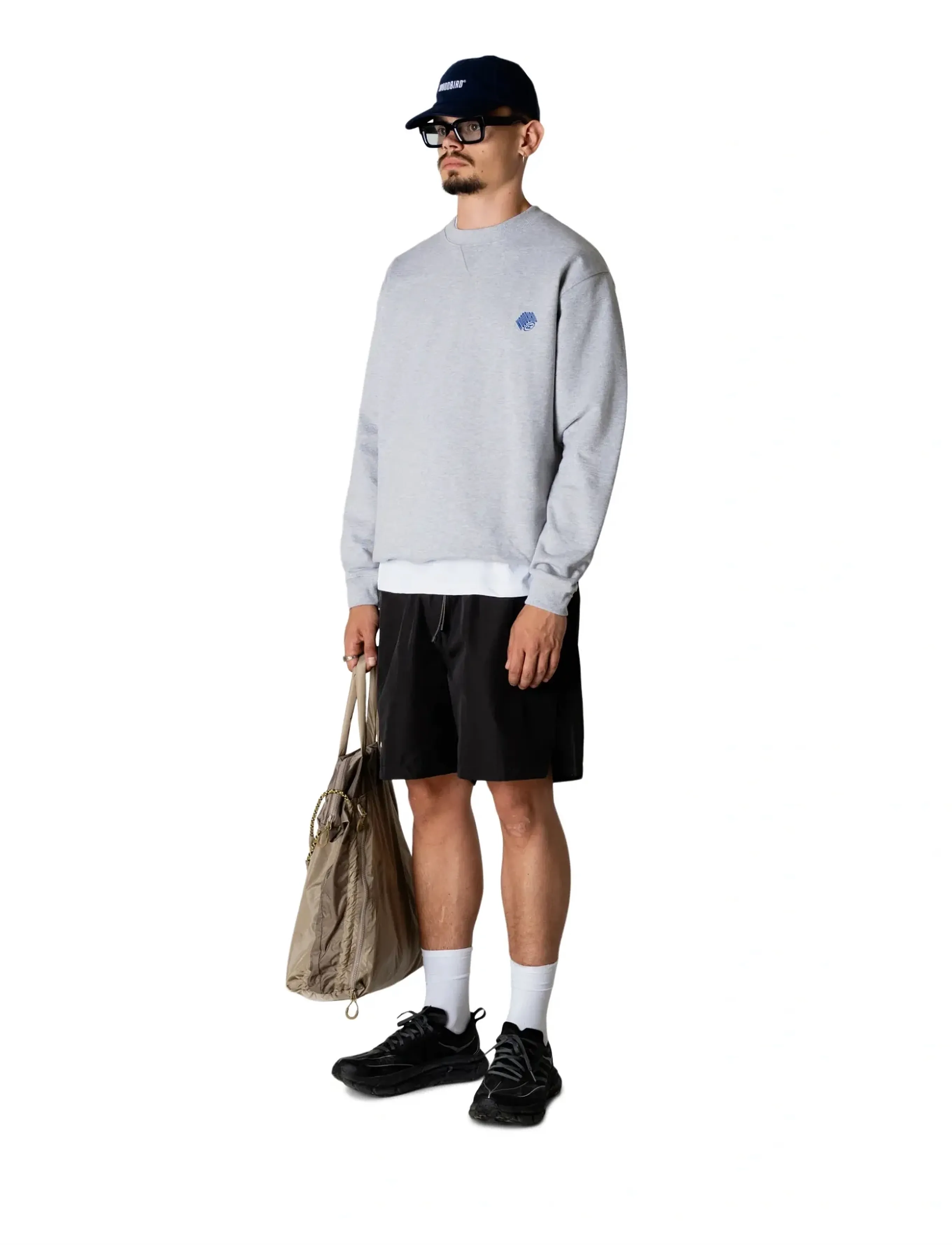 Woodbird - WBCane Octo Crew - rund hals - grey melange - 3