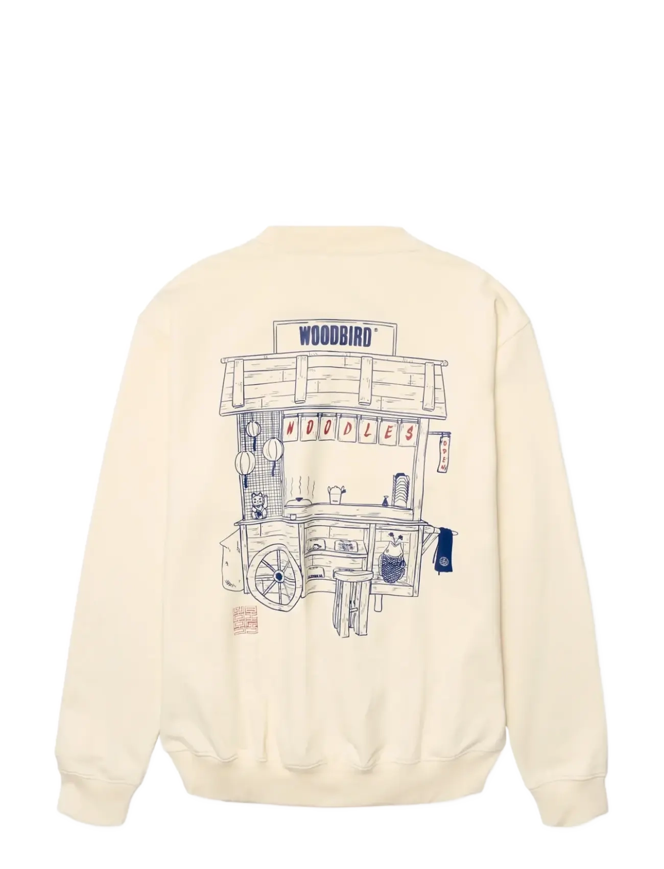Woodbird - WBCane Cart Crew - Ümmarguse kaelusega kudumid - off white - 2