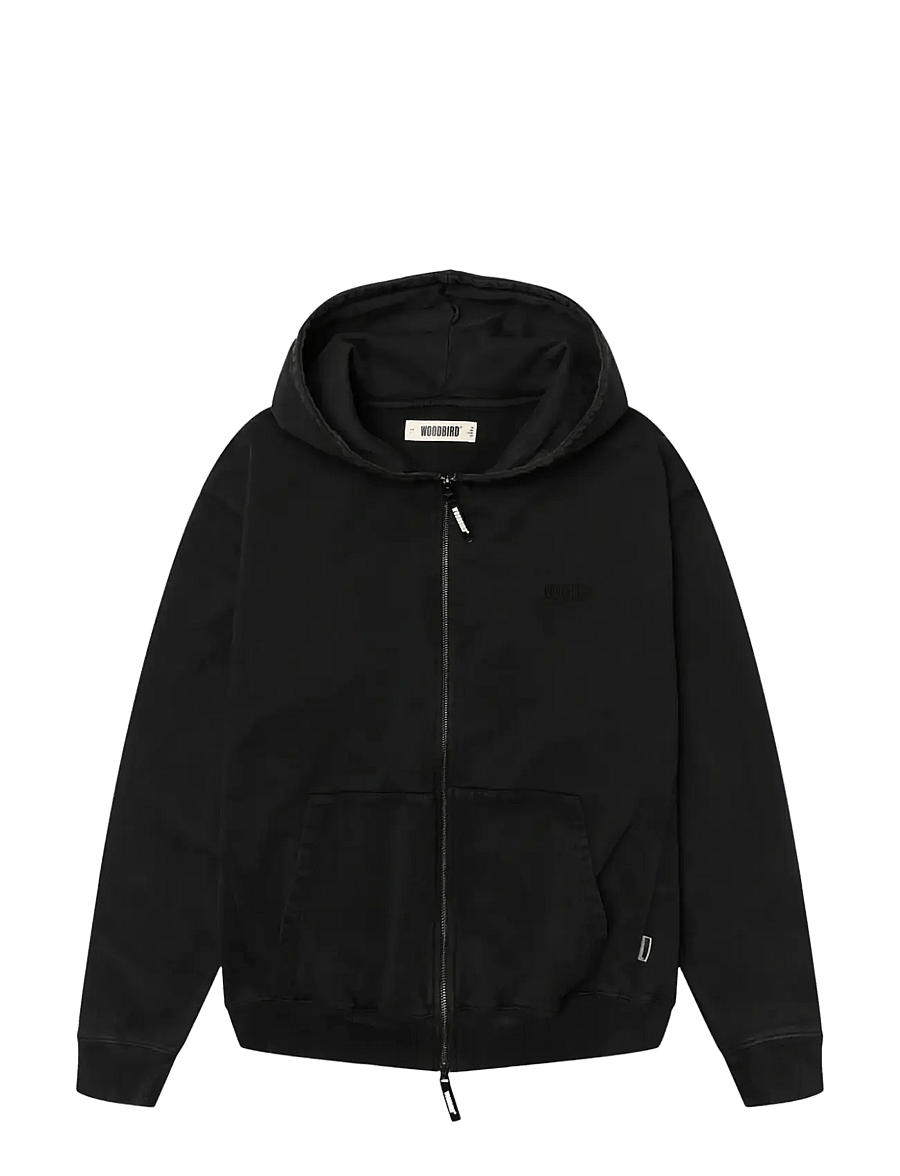 Woodbird - WBPacs Warp Acid Zip Hoodie - kapuzenpullover - washed black - 1