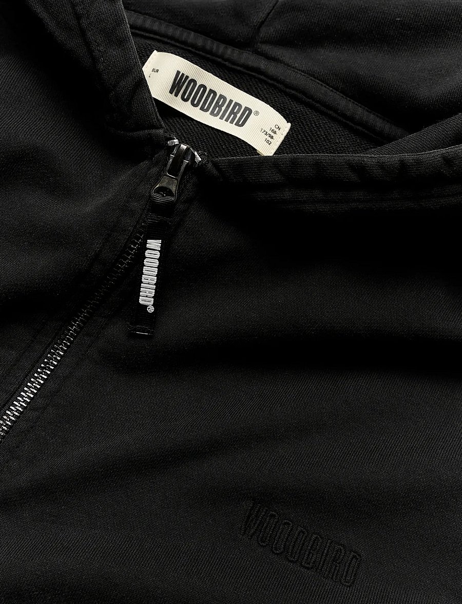 Woodbird - WBPacs Warp Acid Zip Hoodie - kapuzenpullover - washed black - 5