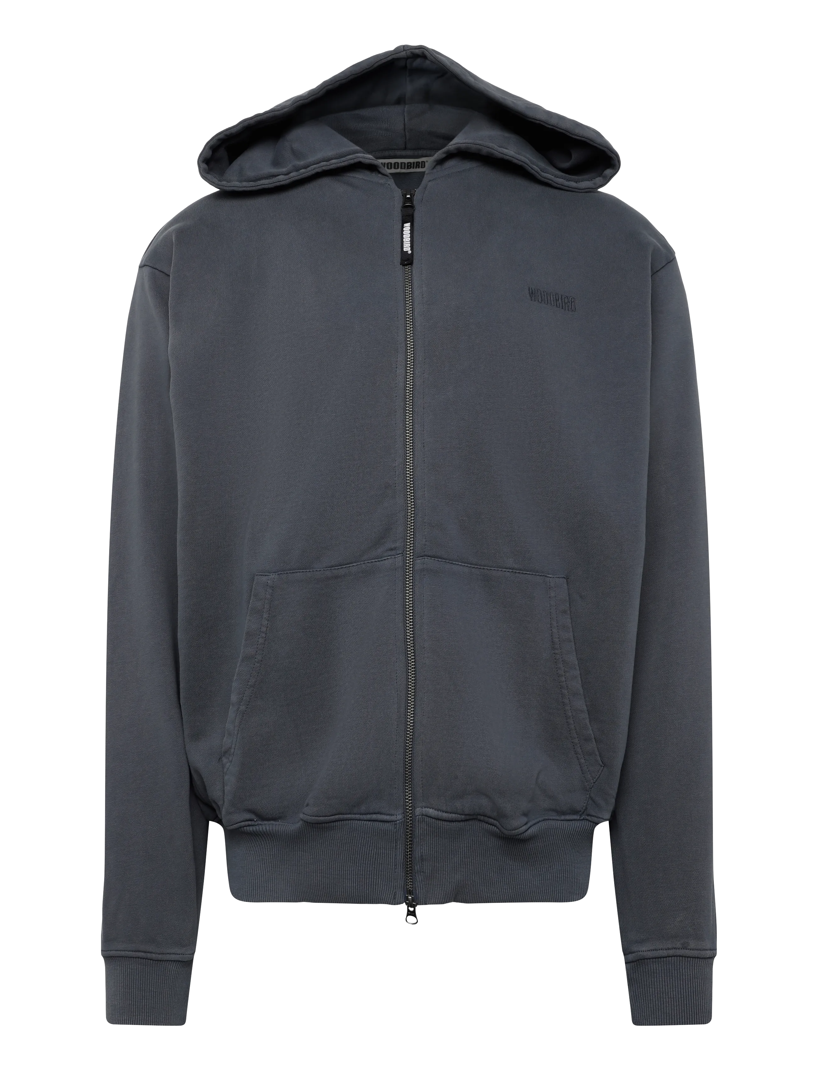 Woodbird WBPacs Warp Acid Zip Hoodie - Nordisk stil - WASHED SLATE BLUE / blue