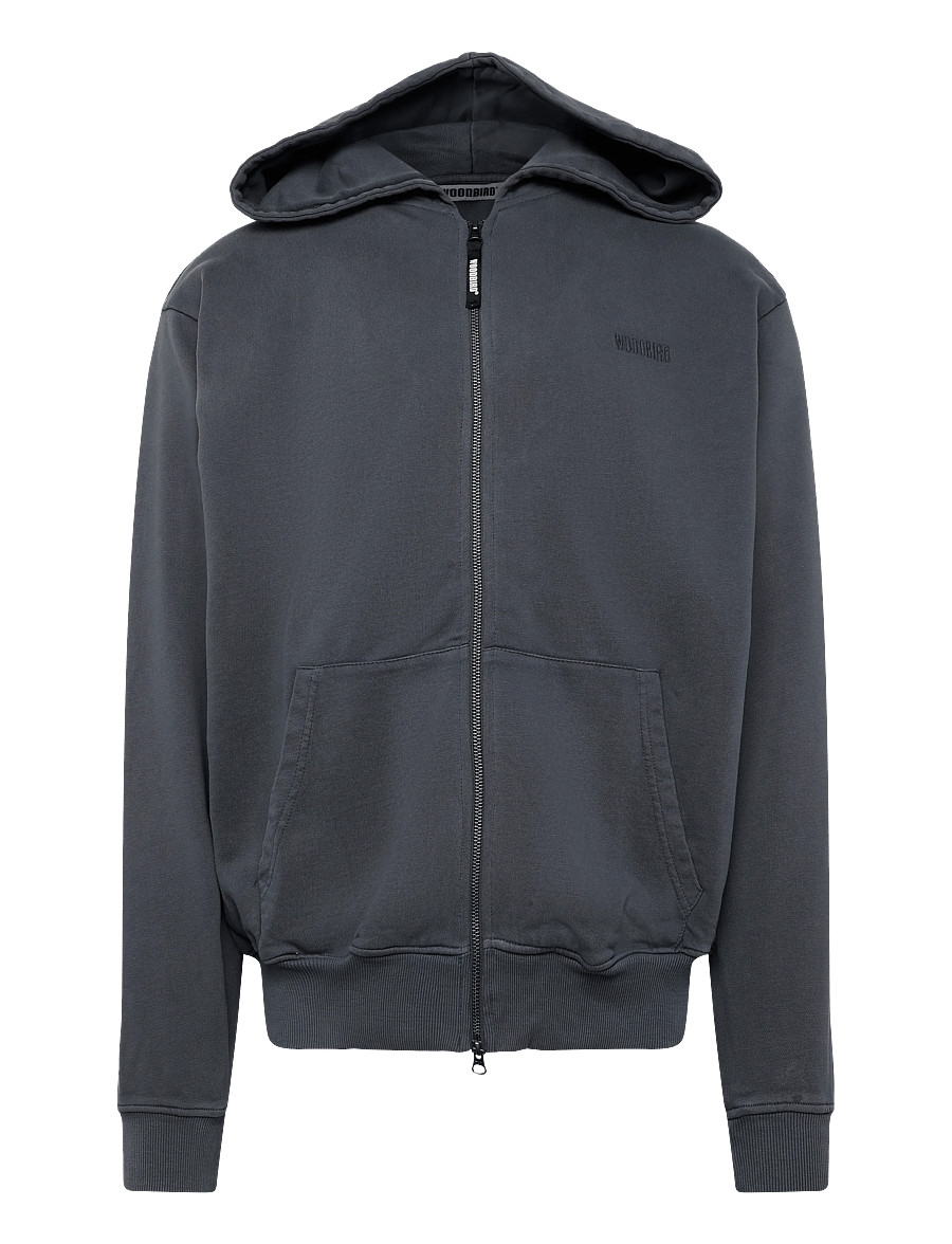 Woodbird - WBPacs Warp Acid Zip Hoodie - hoodies - washed slate blue - 0
