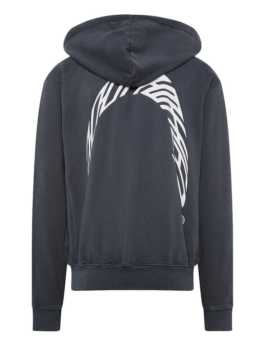 Woodbird - WBPacs Warp Acid Zip Hoodie - hoodies - washed slate blue - 1