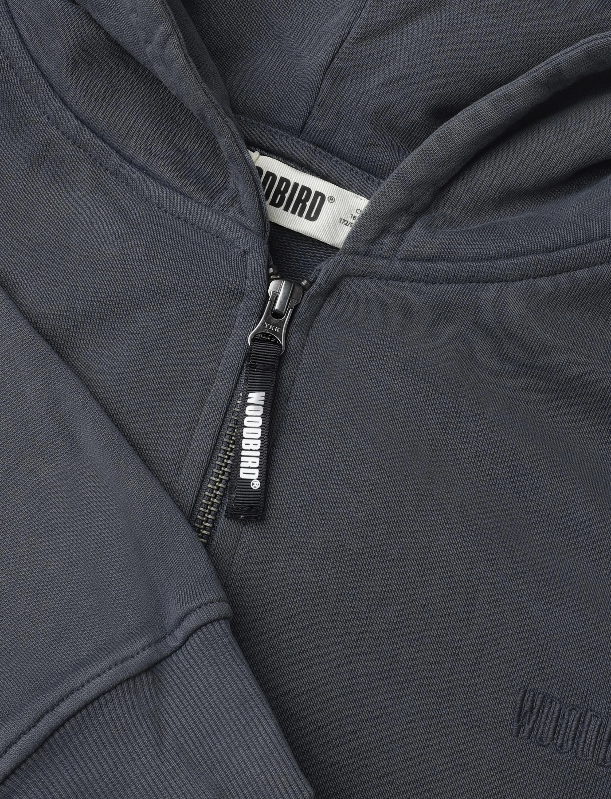 Woodbird - WBPacs Warp Acid Zip Hoodie - hoodies - washed slate blue - 2