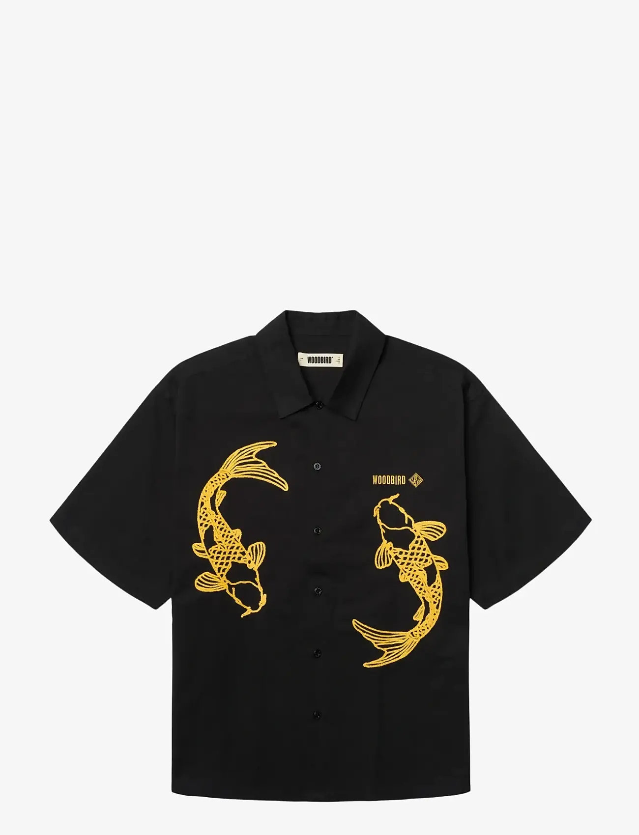 Woodbird - WBWang Carp Shirt - kortærmede skjorter - black - 1