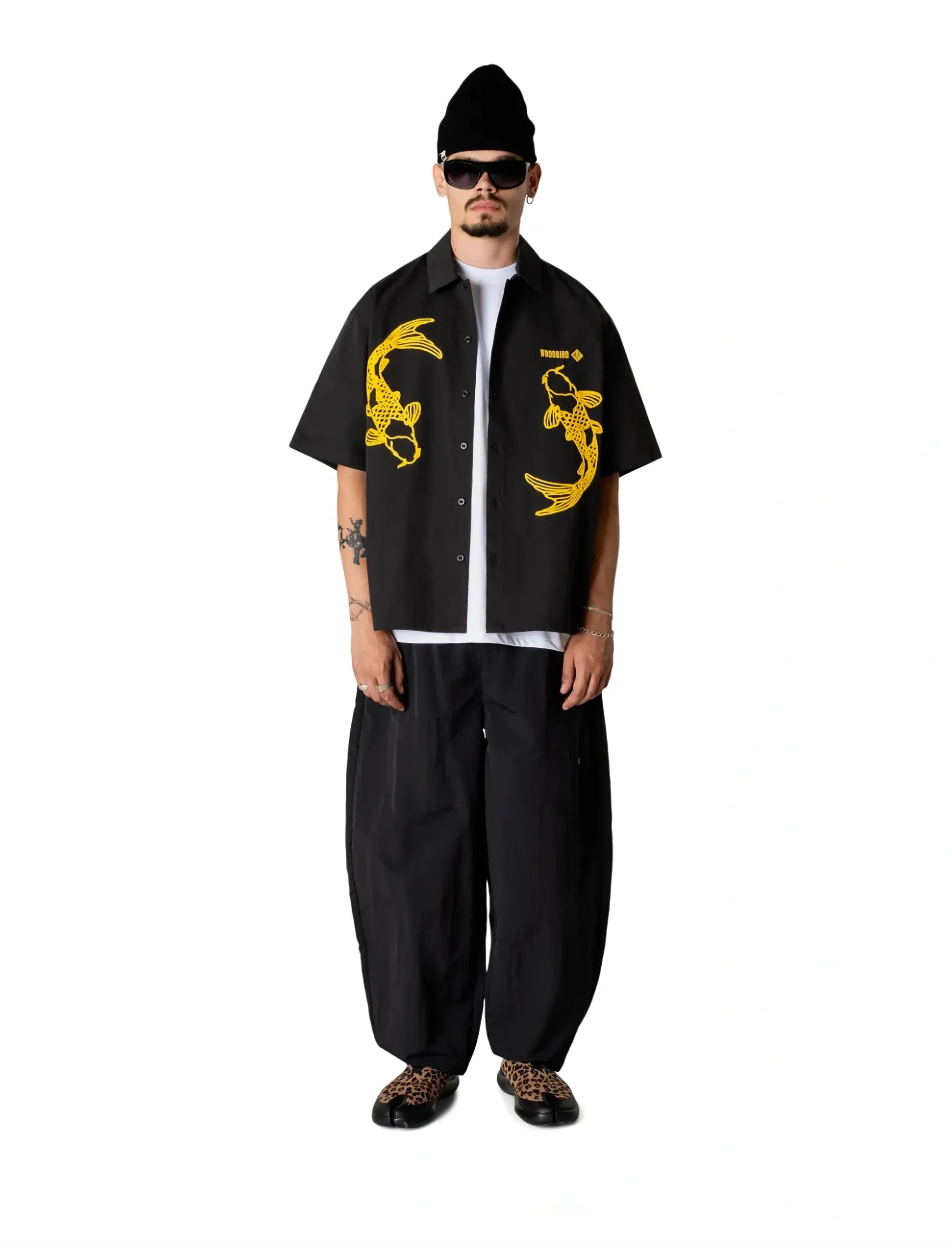 Woodbird WBWang Carp Shirt - Riided - BLACK / black