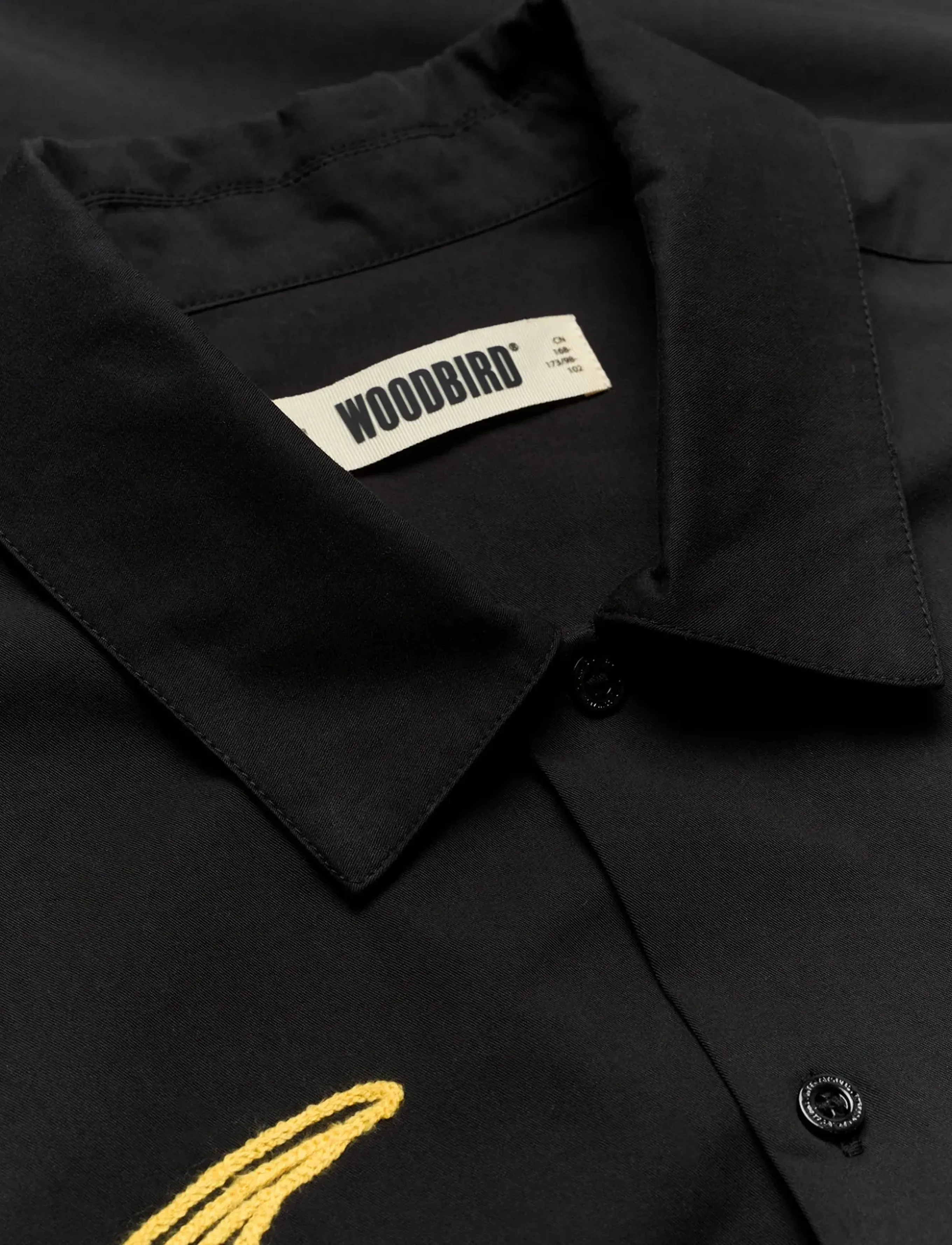 Woodbird - WBWang Carp Shirt - short-sleeved shirts - black - 5