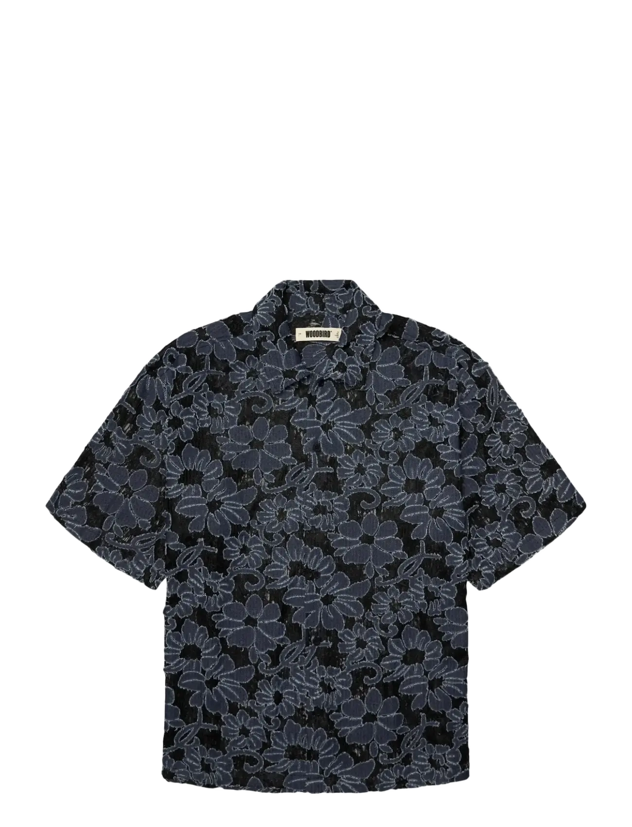 Woodbird - WBWang Denim Lace Shirt - mønstrede skjorter - blue-black - 1