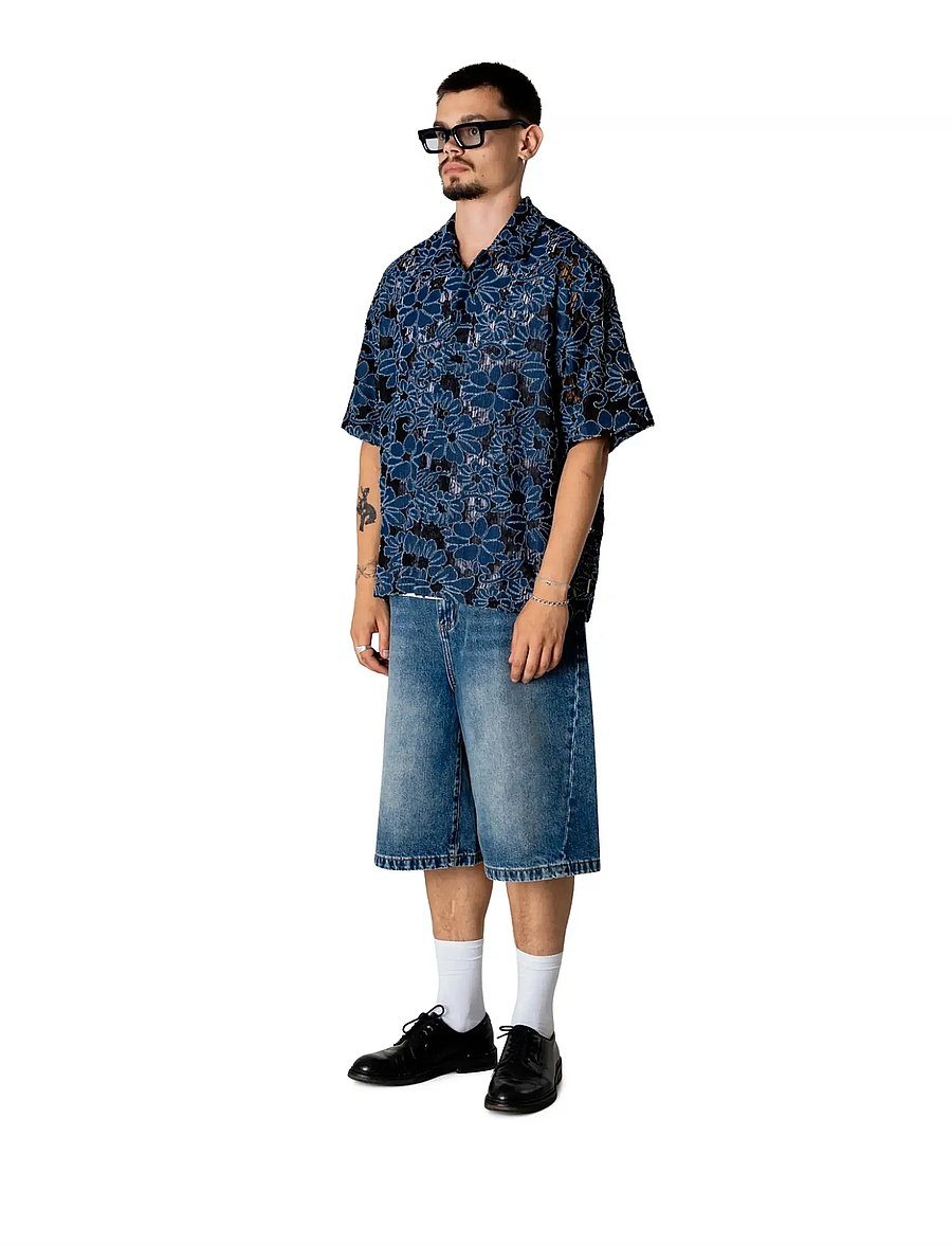 Woodbird - WBWang Denim Lace Shirt - mønstrede skjorter - blue-black - 3