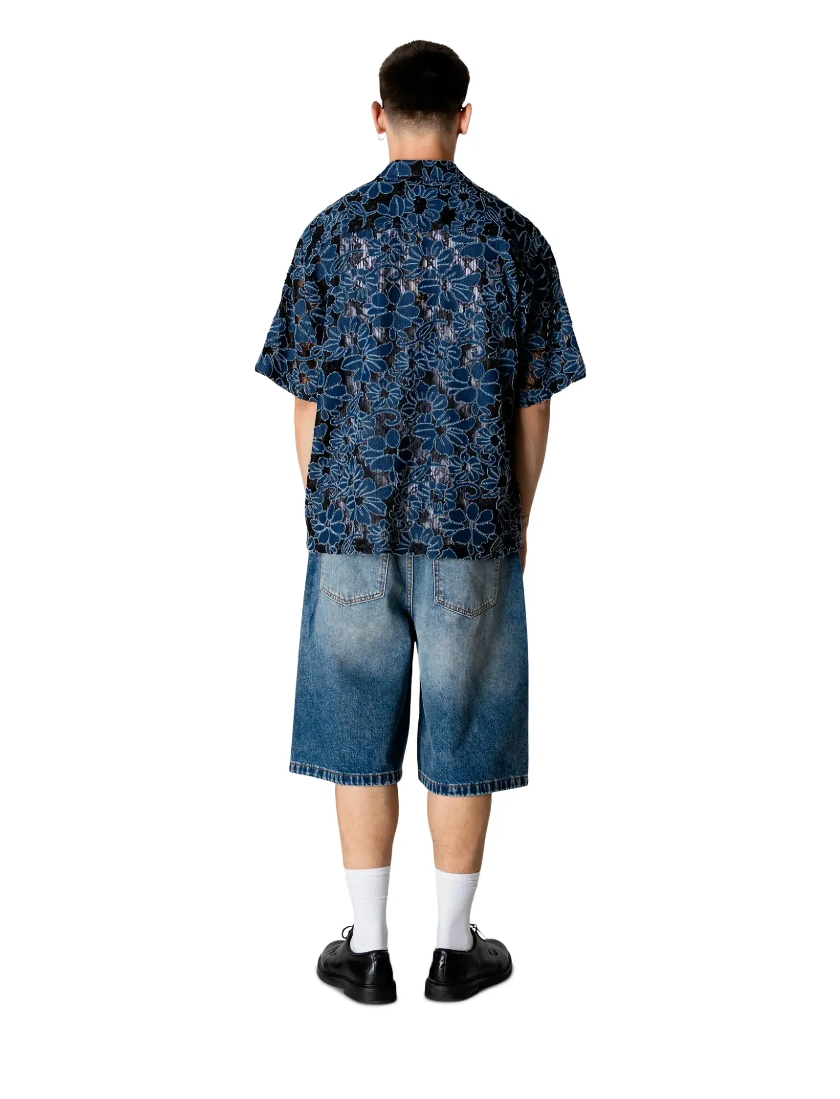 Woodbird - WBWang Denim Lace Shirt - mønstrede skjorter - blue-black - 4