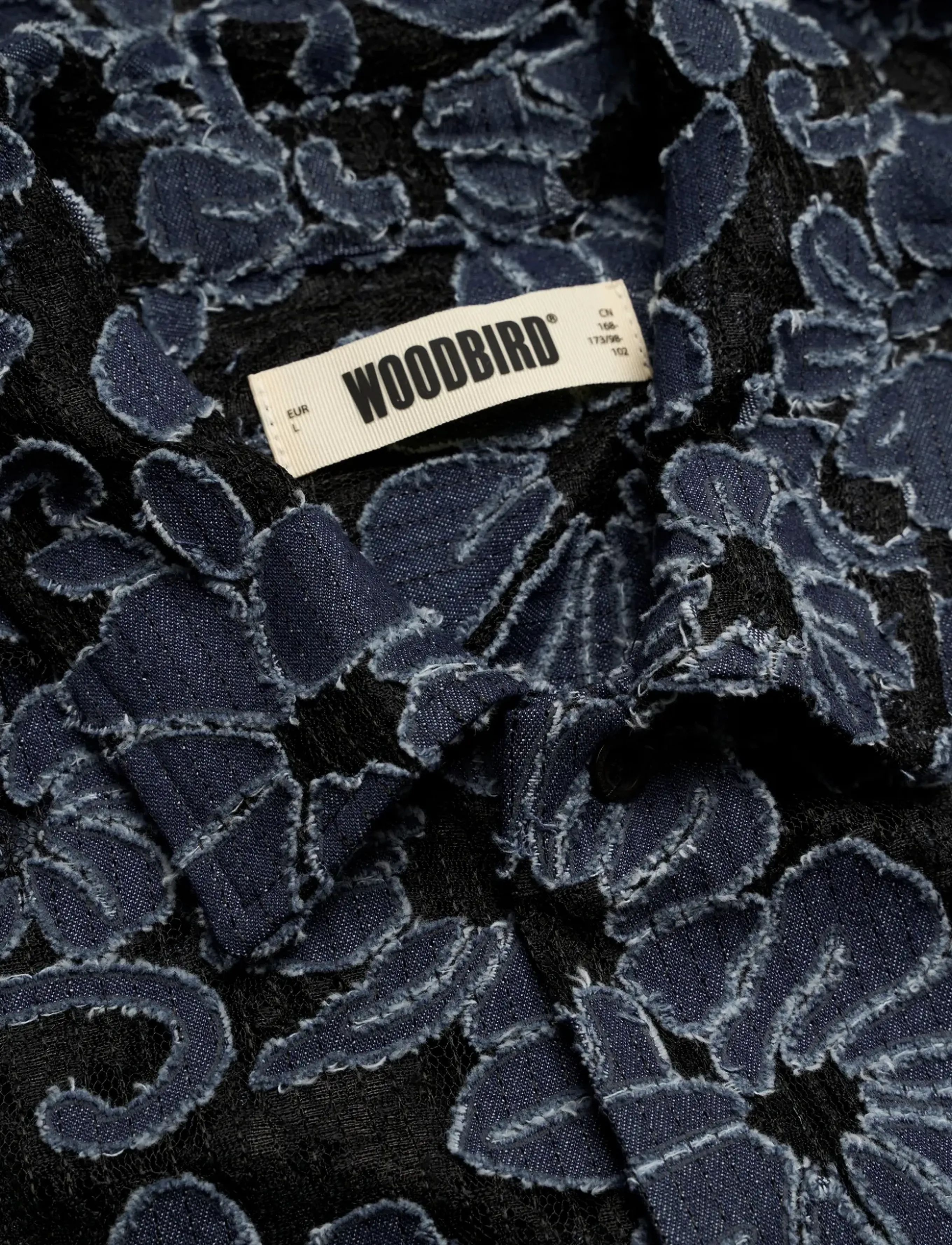 Woodbird - WBWang Denim Lace Shirt - mønstrede skjorter - blue-black - 5