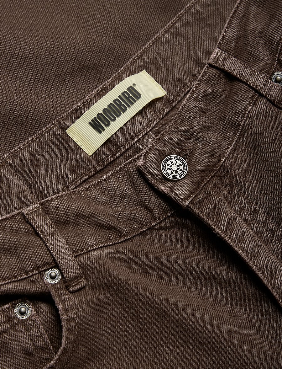 Woodbird - WBAya Brown Jeans - laia säärega teksad - brown - 5